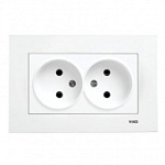 90960055 KARRE BEYAZ IKILI PRIZ (роз x2) (VIKO) 60 шт