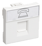 РКФ-20-00-П Розетка телефонная RJ-11 кат.3 (на 2 модуля) ПРАЙМЕР белая IEK