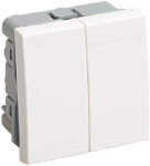 ВК4-22-00-П Выключатель проходной (переключатель) двухклавишный (на 2 модуля) ПРАЙМЕР белый IEK ВК4-22-00-П Выключатель проходной (переключатель) двухклавишный (на 2 модуля) ПРАЙМЕР белый IEK